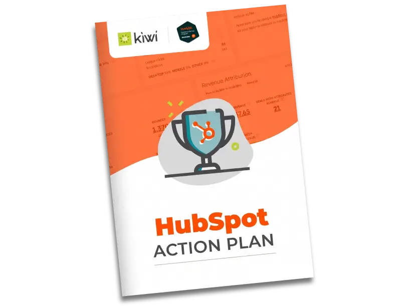 Booklet of a HubSpot Action Plan with details on how to optimize HubSpot for your business