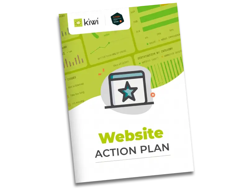 A Website Action Plan booklet with details on how to optimize your website for improved conversion, SEO and AEO